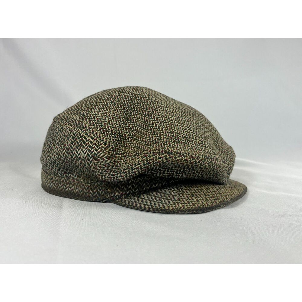Vintage Imperial Headwear Wool Newsboy Cap Tweed Adjustable